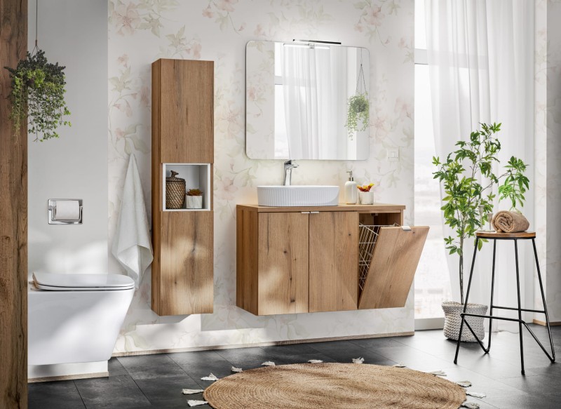 Szafka z koszem na pranie 40 cm NOVA OAK dąb coast