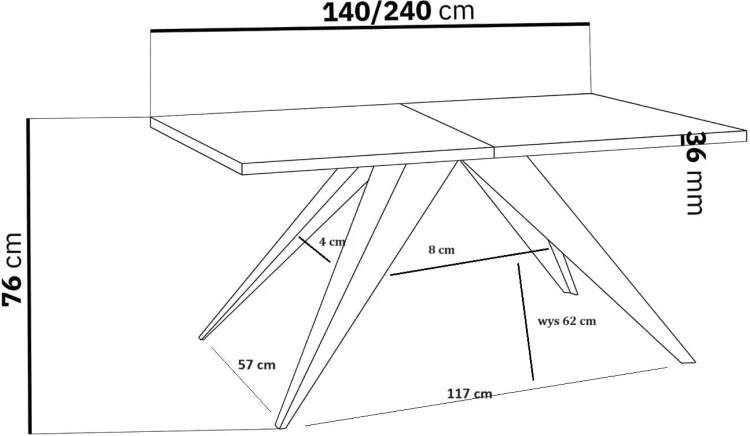 Stół rozkładany Ronic 140-240 cm do jadalni salonu
