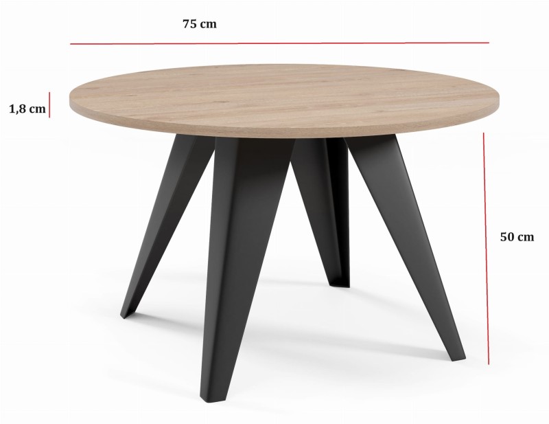 Stolik kawowy Alisse 75 cm do salonu okrągły