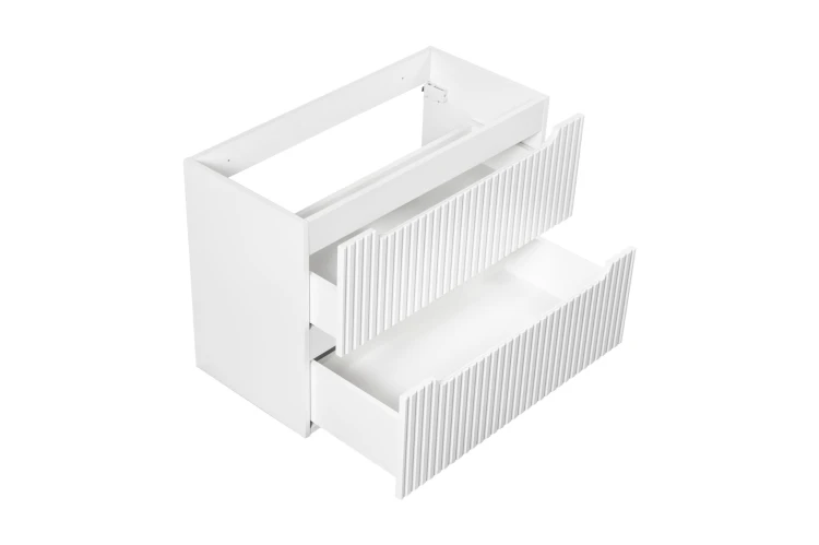 Zestaw mebli łazienkowych NOVA WHITE szafka 80 cm 2 szuflady z umywalką BEYOND i białym blatem 80 cm