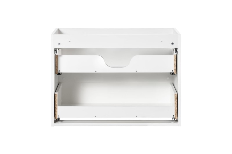 Zestaw mebli łazienkowych NOVA WHITE szafka 80 cm 2 szuflady z umywalką BEYOND i białym blatem 80 cm