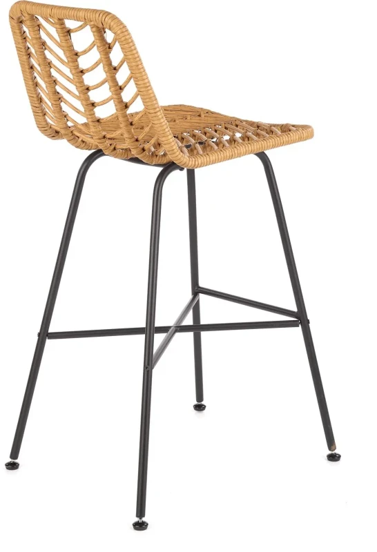 Krzesło barowe H97 rattan naturalny/czarny