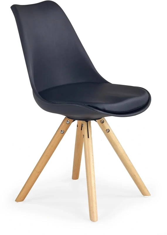 Krzesło K201 eco skóra do jadalni czarny/buk