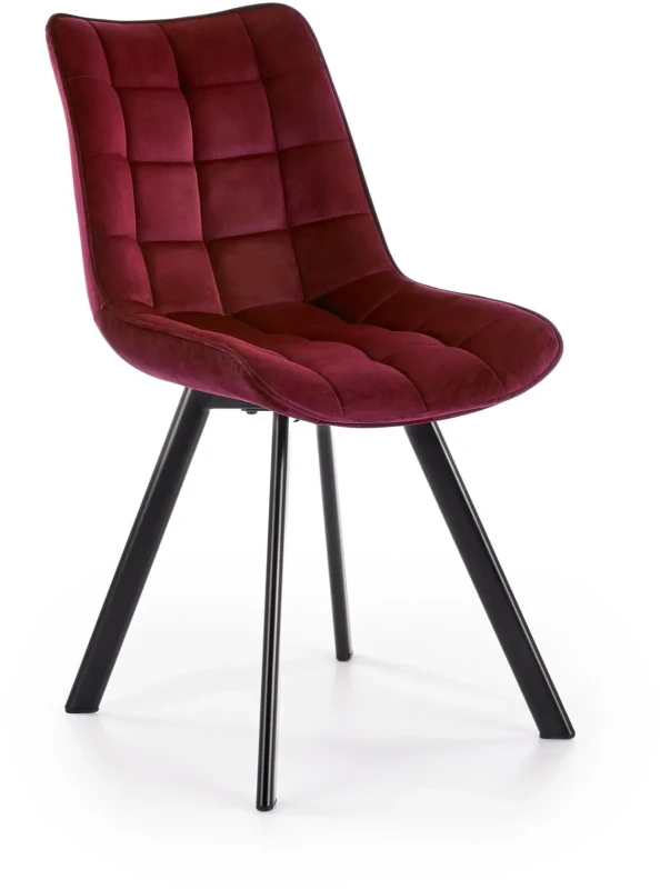 Krzesło K332 tapicerowane do jadalni bordowy/czarny