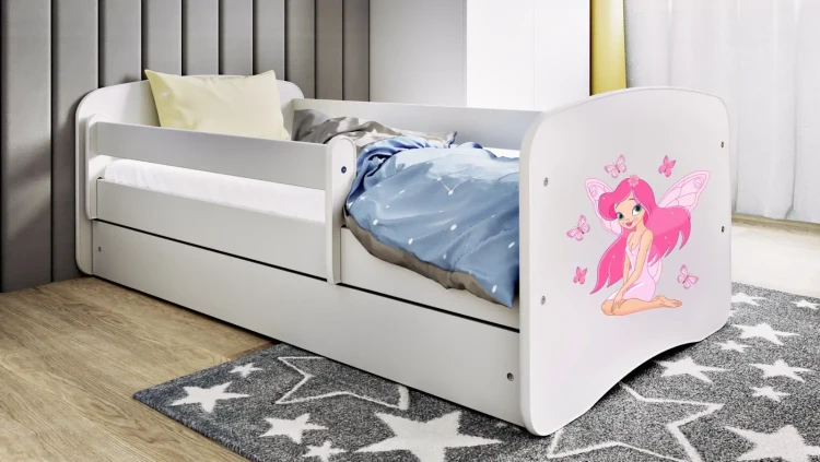 Łóżeczko dla dziewczynki 140x70 BABYDREAMS - wróżka z motylkami