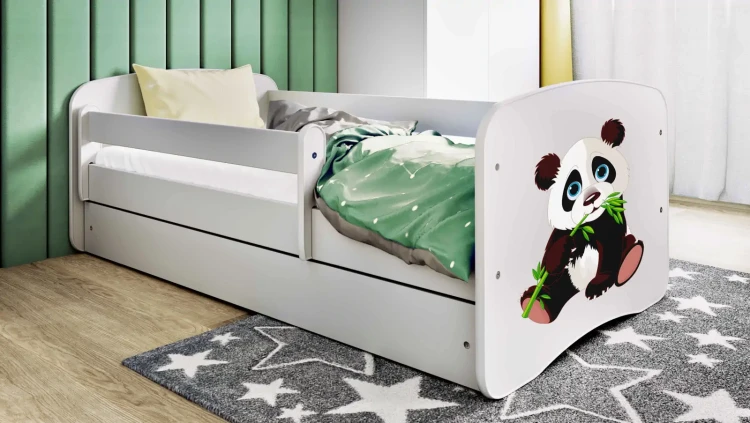 Łóżeczko dla dziewczynki 160x80 BABYDREAMS - panda z bambusem