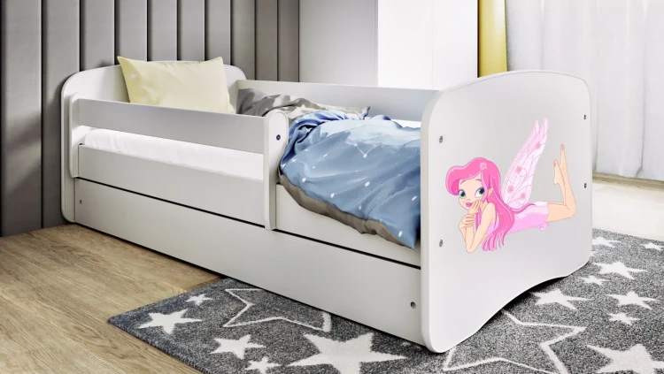 Łóżeczko dla dziewczynki 180x80 BABYDREAMS - wróżka ze skrzydełkami