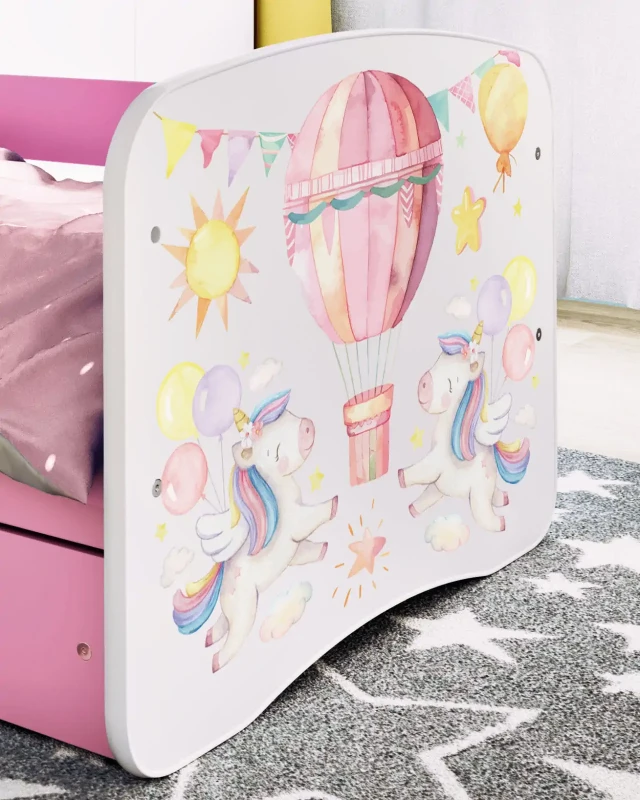 Zestaw mebli dziecięcych dla dziewczynki z łóżkiem 160x80 BABYDREAMS - balonik