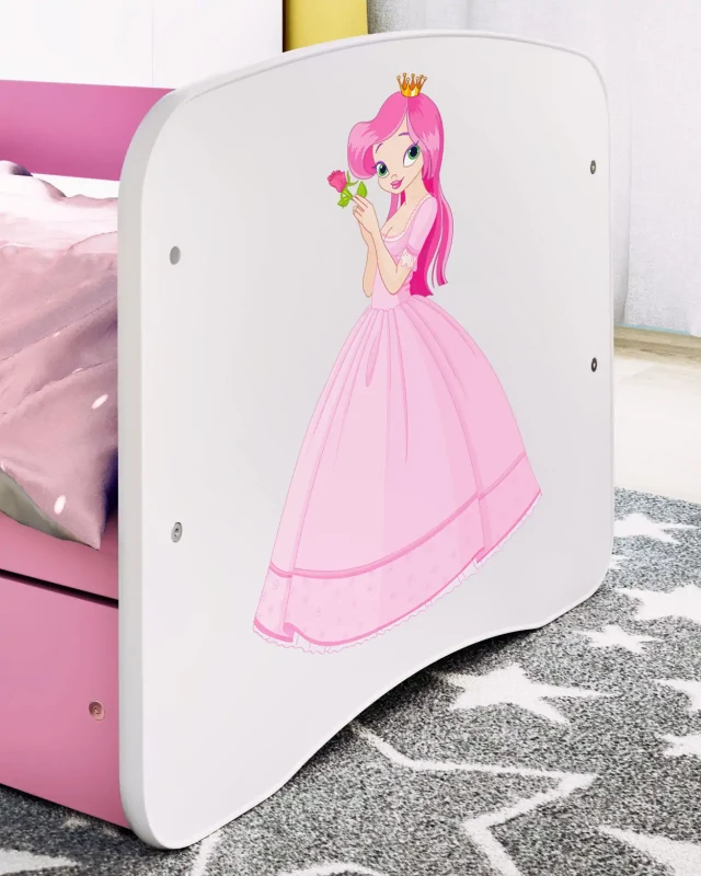 Zestaw mebli dziecięcych dla dziewczynki z łóżkiem 160x80 BABYDREAMS - księżniczka
