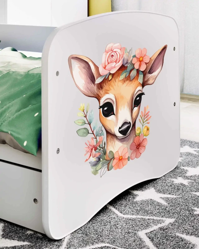Zestaw mebli dziecięcych dla dziewczynki z łóżkiem 160x80 BABYDREAMS - bambi