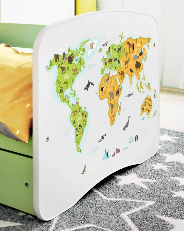 Zestaw mebli dziecięcych dla dziewczynki z łóżkiem 160x80 BABYDREAMS - mapa