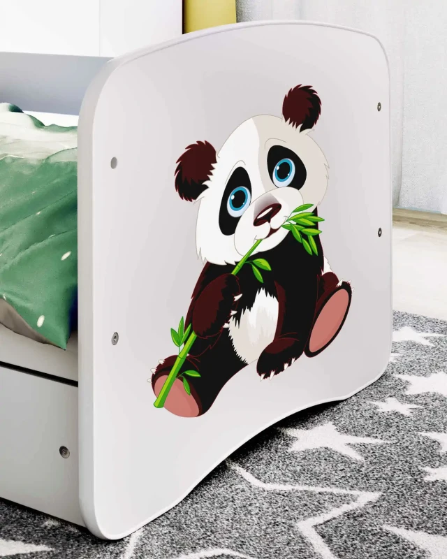 Zestaw mebli dziecięcych dla dziewczynki z łóżkiem 160x80 BABYDREAMS - panda z bambusem
