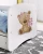 Zestaw mebli dziecięcych dla dziewczynki z łóżkiem 180x80 BABYDREAMS - miś z kwiatkami