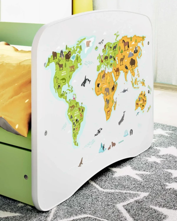 Zestaw mebli dziecięcych dla dziewczynki z łóżkiem 180x80 BABYDREAMS - mapa