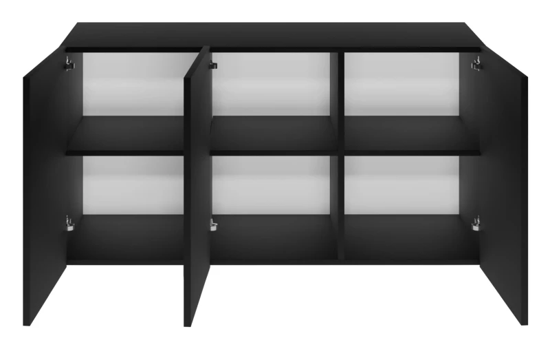 Komoda wisząca Dallas 160 cm trzydrzwiowa do salonu czarna