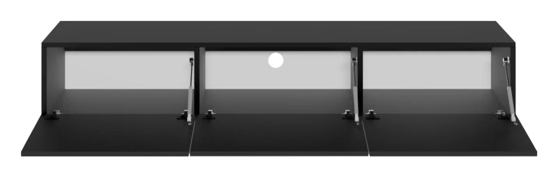 Szafka wisząca RTV Dallas 180 cm trzydrzwiowa do salonu czarna