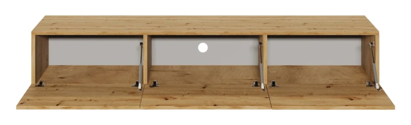 Szafka wisząca RTV Dallas 180 cm trzydrzwiowa do salonu Dąb Artisan