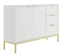 Komoda Austin 150 cm z 3 szufladami do salonu biały/złoty