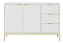 Komoda Austin 150 cm z 3 szufladami do salonu biały/złoty