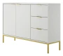 Komoda Austin 150 cm z 3 szufladami do salonu biały/złoty