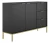 Komoda Austin 150 cm z 3 szufladami do salonu czarny/złoty