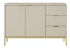 Komoda Austin 150 cm z 3 szufladami do salonu kaszmir/złoty
