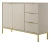 Komoda Austin 150 cm z 3 szufladami do salonu kaszmir/złoty