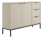 Komoda Austin 150 cm z 3 szufladami do salonu kaszmir/czarny