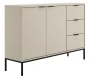 Komoda Austin 150 cm z 3 szufladami do salonu kaszmir/czarny