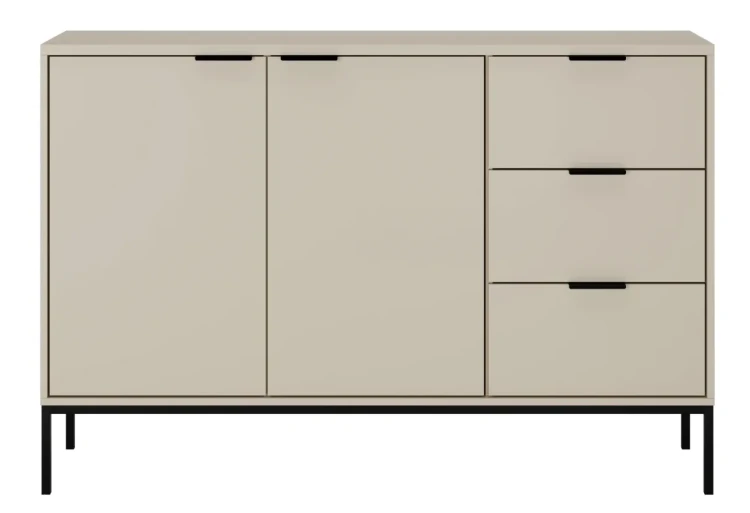 Komoda Austin 150 cm z 3 szufladami do salonu kaszmir/czarny