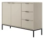 Komoda Austin 150 cm z 3 szufladami do salonu kaszmir/czarny