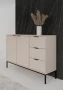 Komoda Austin 150 cm z 3 szufladami do salonu kaszmir/czarny