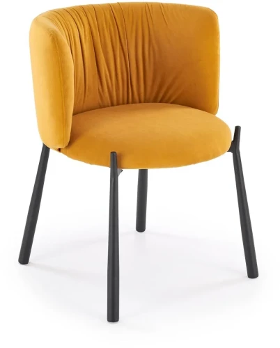Krzesło K531 tapicerowane do jadalni musztardowy/czarny