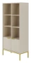Regał Austin 80 cm z 2 zamykanymi szafkami do salonu kaszmir/złoty