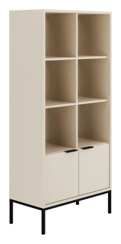 Regał Austin 80 cm z 2 zamykanymi szafkami do salonu kaszmir/czarny