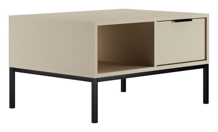 Stolik kawowy Austin 80 cm z 2 szufladami do salonu kaszmir/czarny