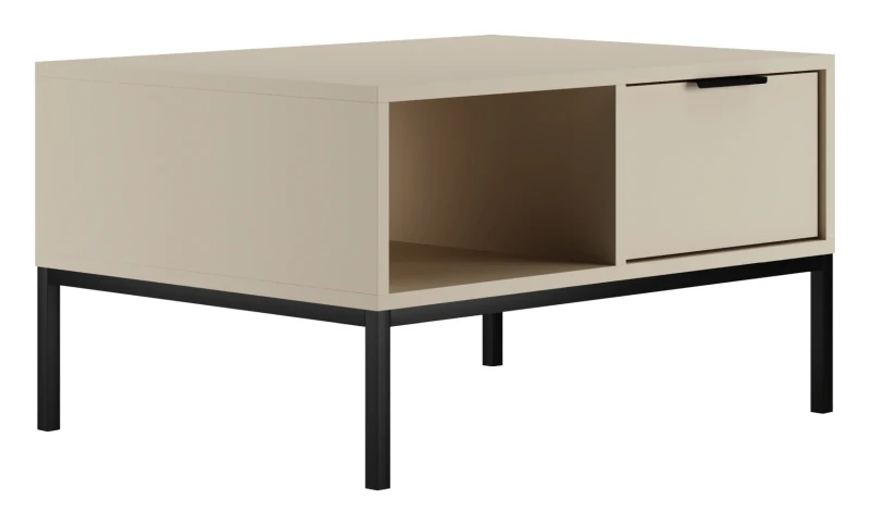 Stolik kawowy Austin 80 cm z 2 szufladami do salonu kaszmir/czarny