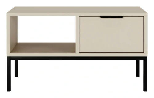 Stolik kawowy Austin 80 cm z 2 szufladami do salonu kaszmir/czarny