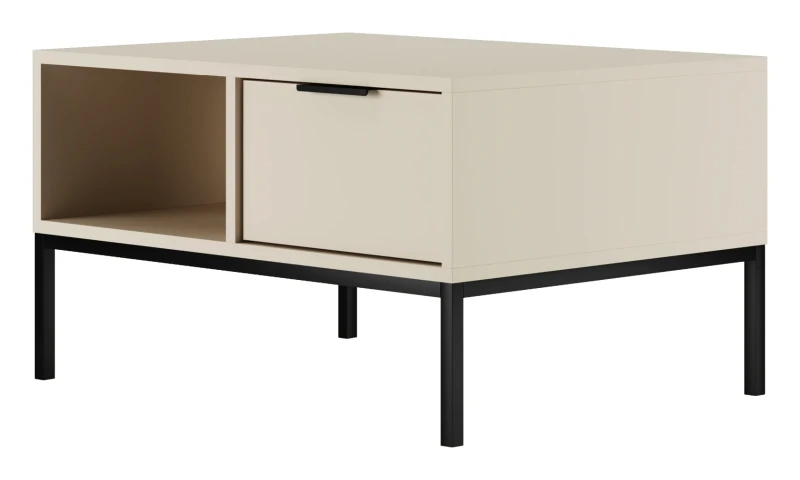 Stolik kawowy Austin 80 cm z 2 szufladami do salonu kaszmir/czarny