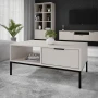 Stolik kawowy Austin 80 cm z 2 szufladami do salonu kaszmir/czarny