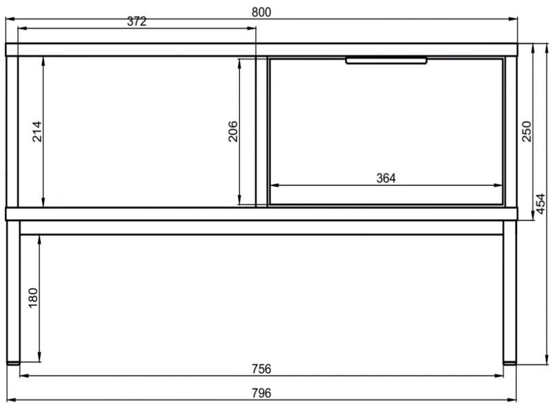 Stolik kawowy Austin 80 cm z 2 szufladami do salonu czarny/złoty