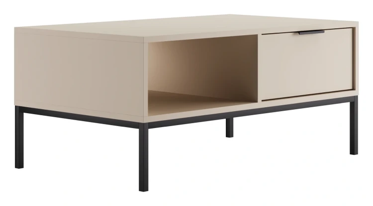Stolik kawowy Austin 100 cm z 2 szufladami do salonu kaszmir/czarny