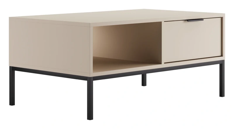 Stolik kawowy Austin 100 cm z 2 szufladami do salonu kaszmir/czarny