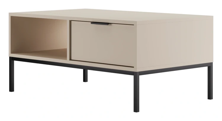 Stolik kawowy Austin 100 cm z 2 szufladami do salonu kaszmir/czarny