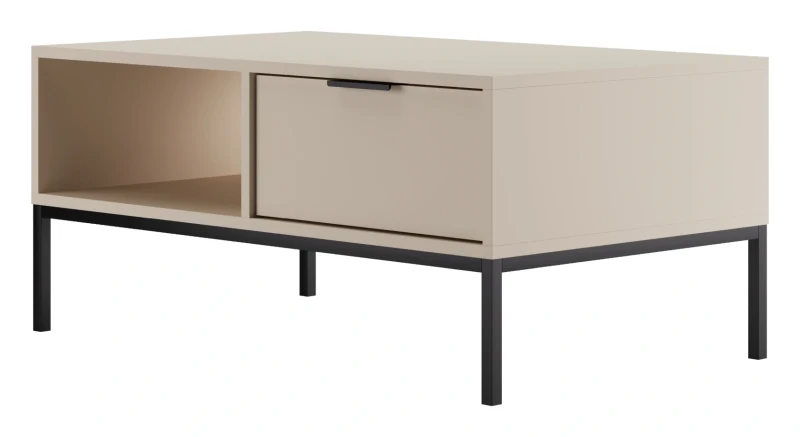 Stolik kawowy Austin 100 cm z 2 szufladami do salonu kaszmir/czarny