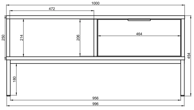 Stolik kawowy Austin 100 cm z 2 szufladami do salonu kaszmir/złoty