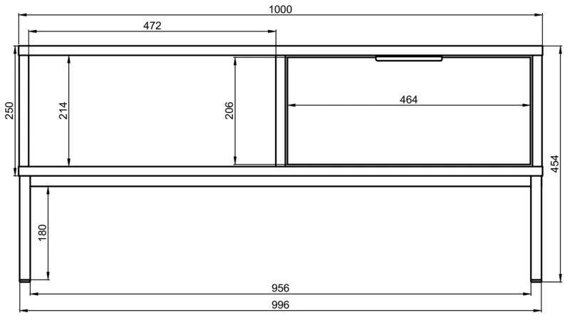 Stolik kawowy Austin 100 cm z 2 szufladami do salonu kaszmir/złoty