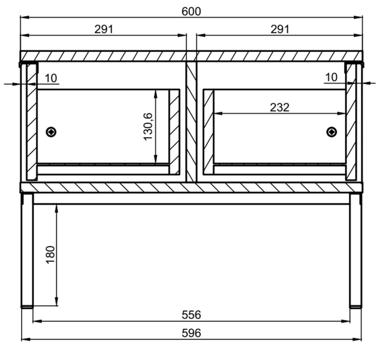 Stolik kawowy Austin 100 cm z 2 szufladami do salonu kaszmir/złoty