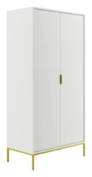 Szafa Austin 100 cm dwudrzwiowa do przedpokoju biały/złoty