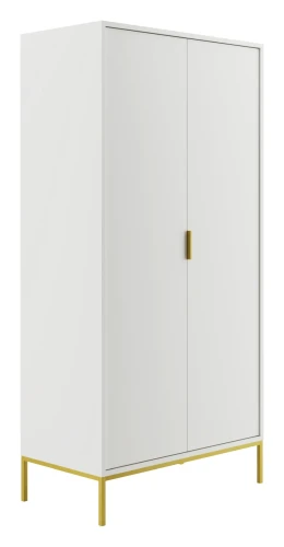 Szafa Austin 100 cm dwudrzwiowa do przedpokoju biały/złoty